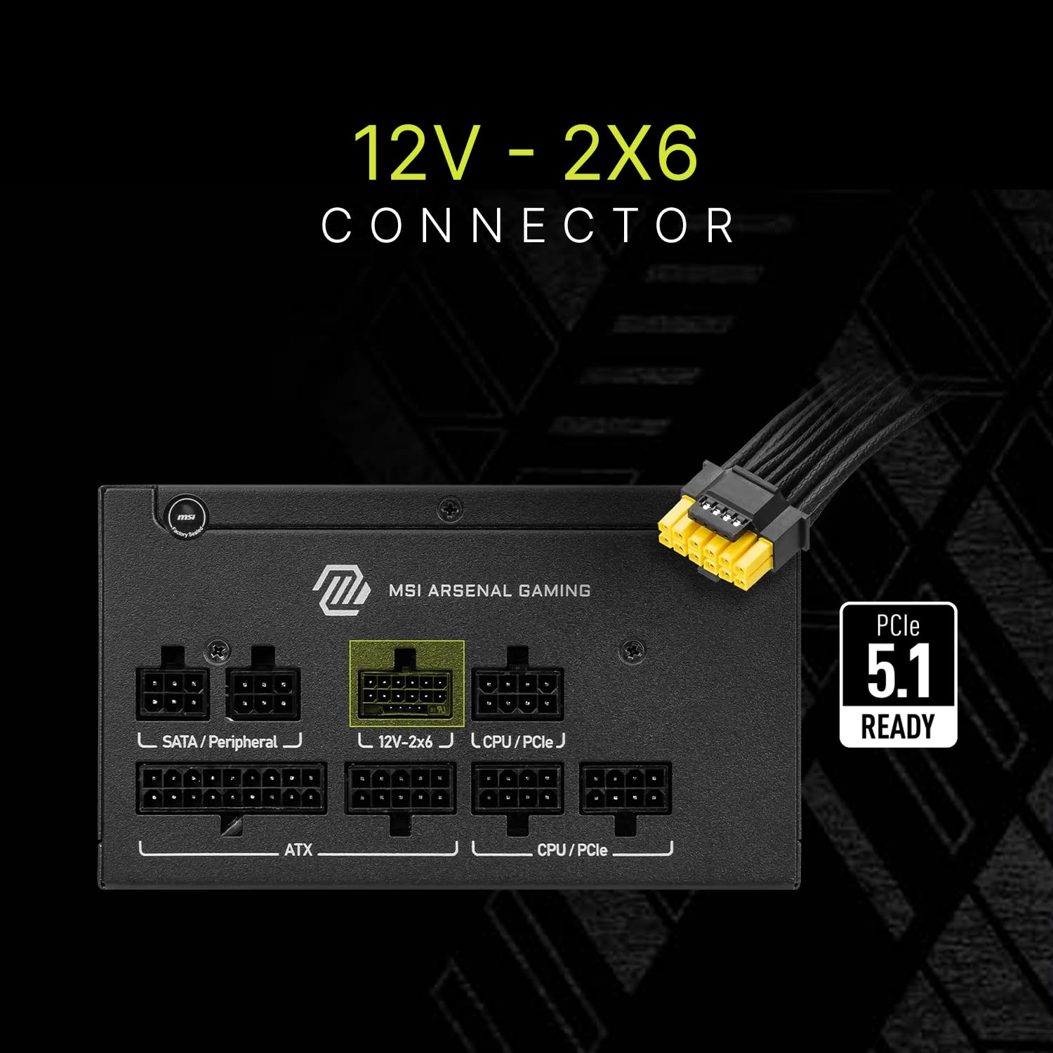 MSI mag A650GLS PCIE5, Fuente de alimentación compacta Totalmente Modular para Juegos de 650 W, 80+ Gold, ATX 3.1 y PCIe 5.1, Cable Nativo de Doble Color 12V-2x6, Cables de Cubierta en Relieve, bajo
