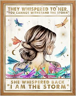 Motivational Boho Wall Art LARGE 11x14 FRAMED - She Whispered Back I Am ...