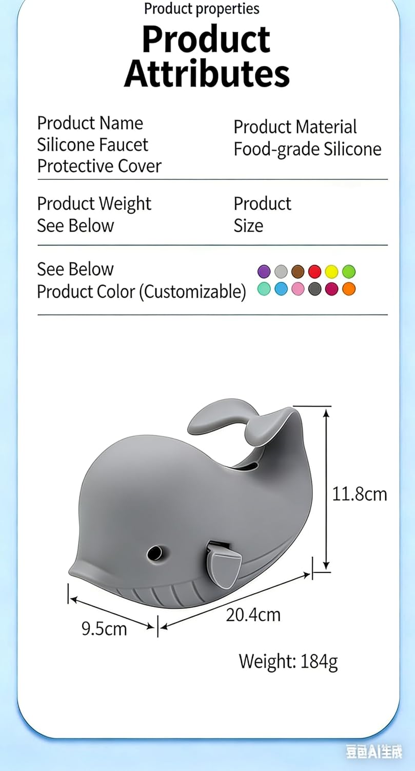 Baby Bath Spout Cover, Silicone Faucet Protector for Kids - Soft Universal Tub Spout Guard, Prevent Bumps & Burns, Non-Slip Bath Safety Accessories for Infants Toddlers(Pink/Blue/Grey) (Grey)