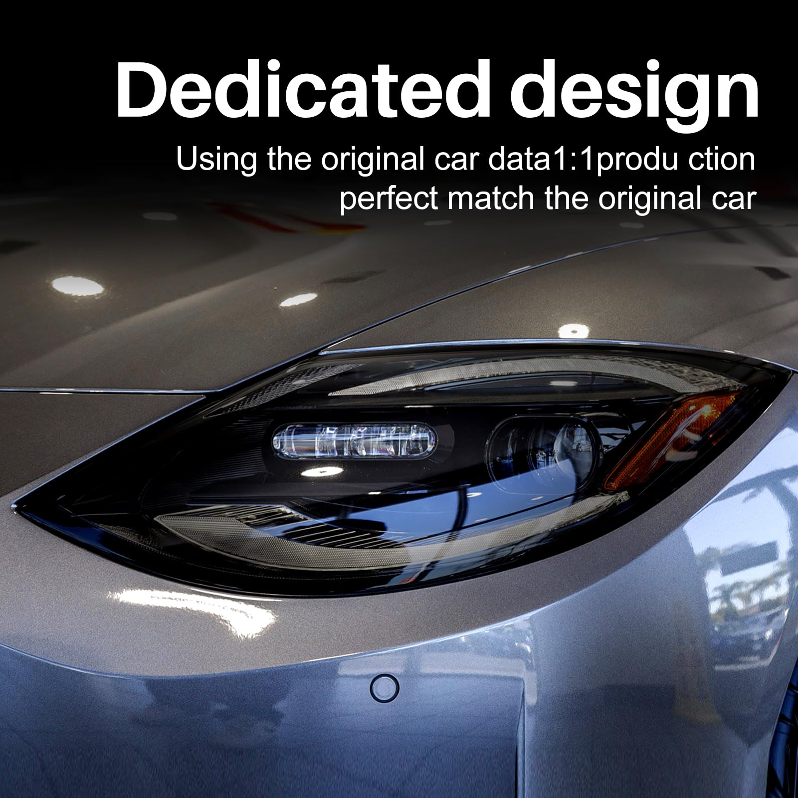 KUNGKIC for Nissan Z 400Z Wide Headlight Protection Film TPU Scratch Guard Self-Healing Exterior Accessories Non-Yellowing (Smoke)