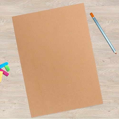 Miniatura 7 de SEWACC Brown Kraft Paper 5 Sheets Hard Painting Papers A4 Blank Card Stock Letter Drawing Papers Cardstock Thick Paper for Shipping DIY Art Projects