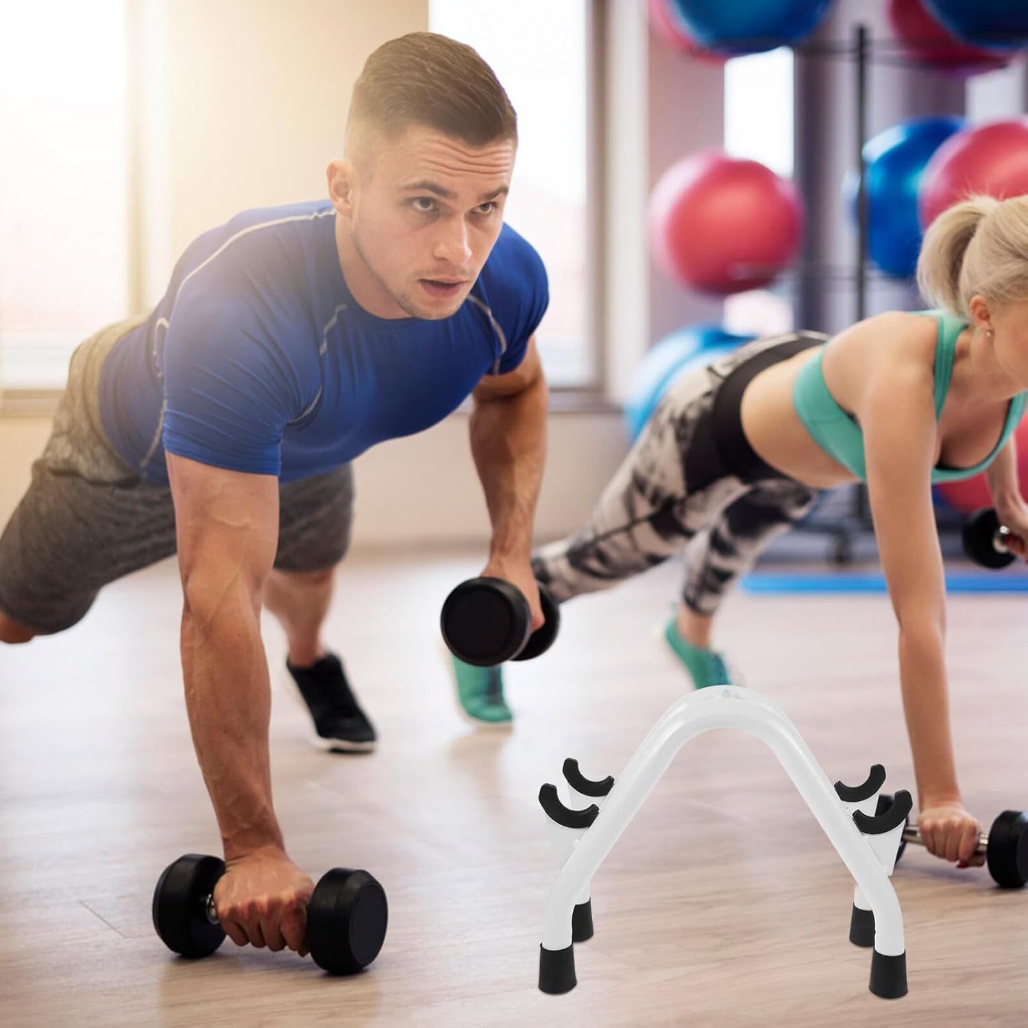 Alipis Iron Dumbbell Rack for Home Gym Fitness Equipment Lightweight Wear-resistant Dumbbell Storage Stand with Design Weight Holder for Strength Training Organization