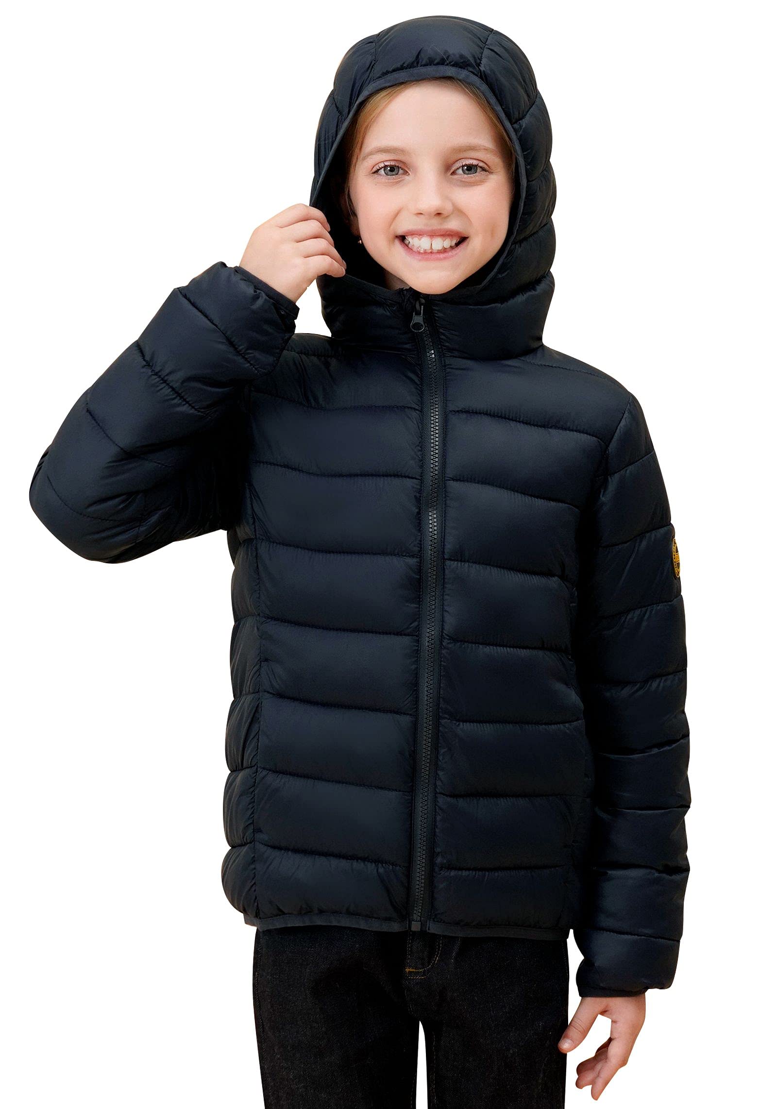 SOLOCOTE Manteaux d'hiver Garçons Filles Doudoune Légère Imperméable Coupe-vent Compressible Veste à Capuche pour Enfants