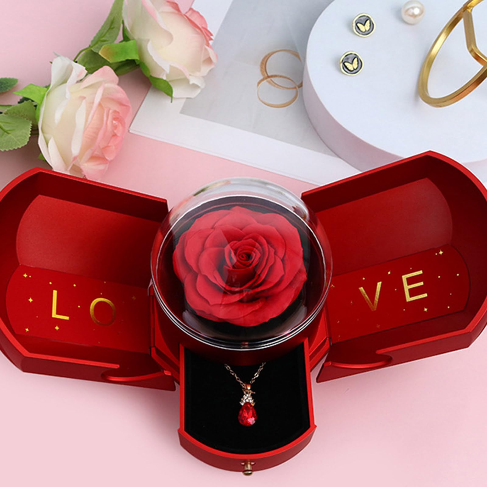Magnifique porte-bijoux à double ouverture, pour anniversaire ou anniversaire