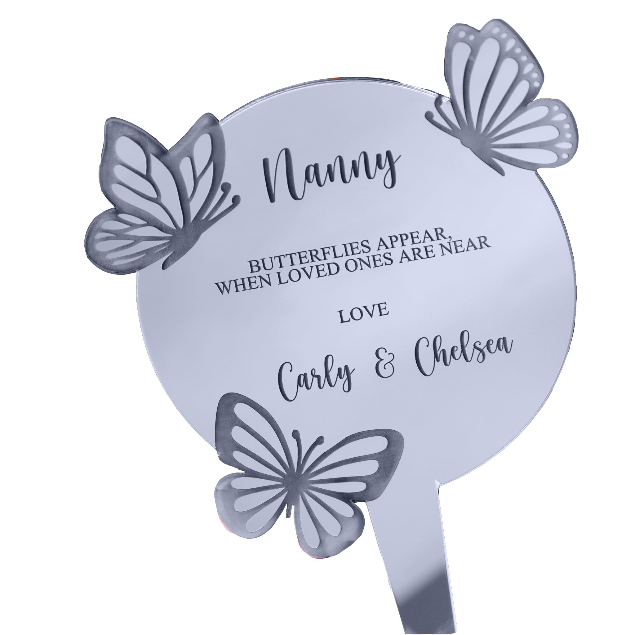Inketch Butterfly Personalised Grave Ornament | Grave Plaques Personalised - Ornament for Grave | Graveside Ornaments | Personalised Grave Plaques | Personalised Memorial Gifts | Grave Marker