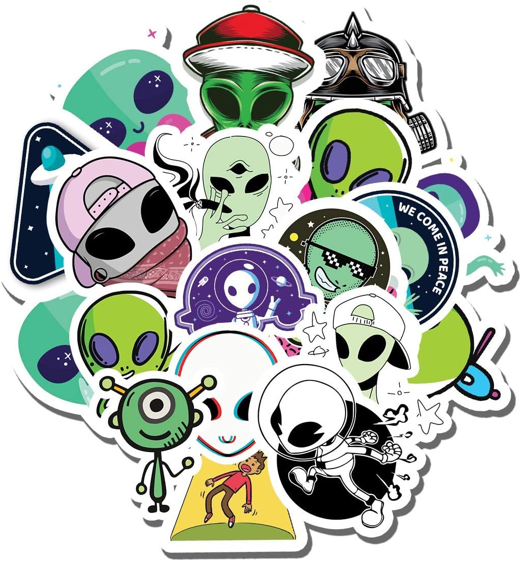 Amazon.com: 20 PCS Stickers Pack Alien Aesthetic Vinyl Colorful ...