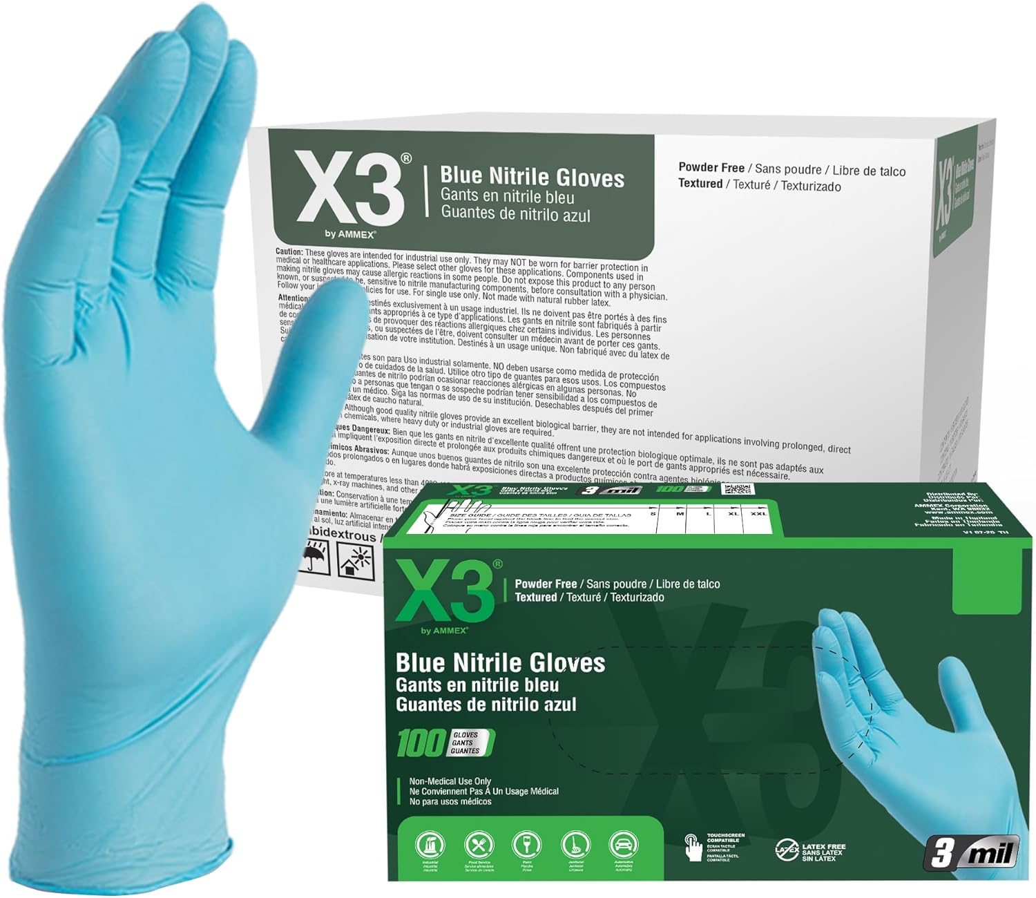 X3 Blue Nitrile Disposable Industrial-Grade Gloves, Bangladesh Ubuy