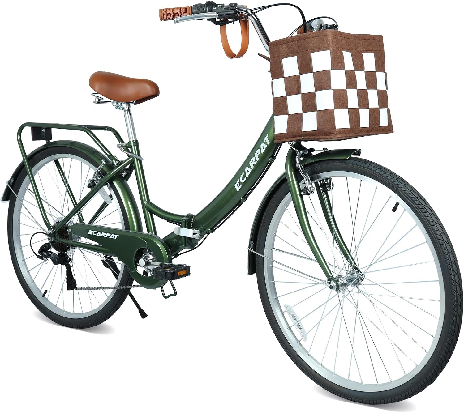 Bicicleta urbana plegable 26 pulgadas 7 velocidades verde