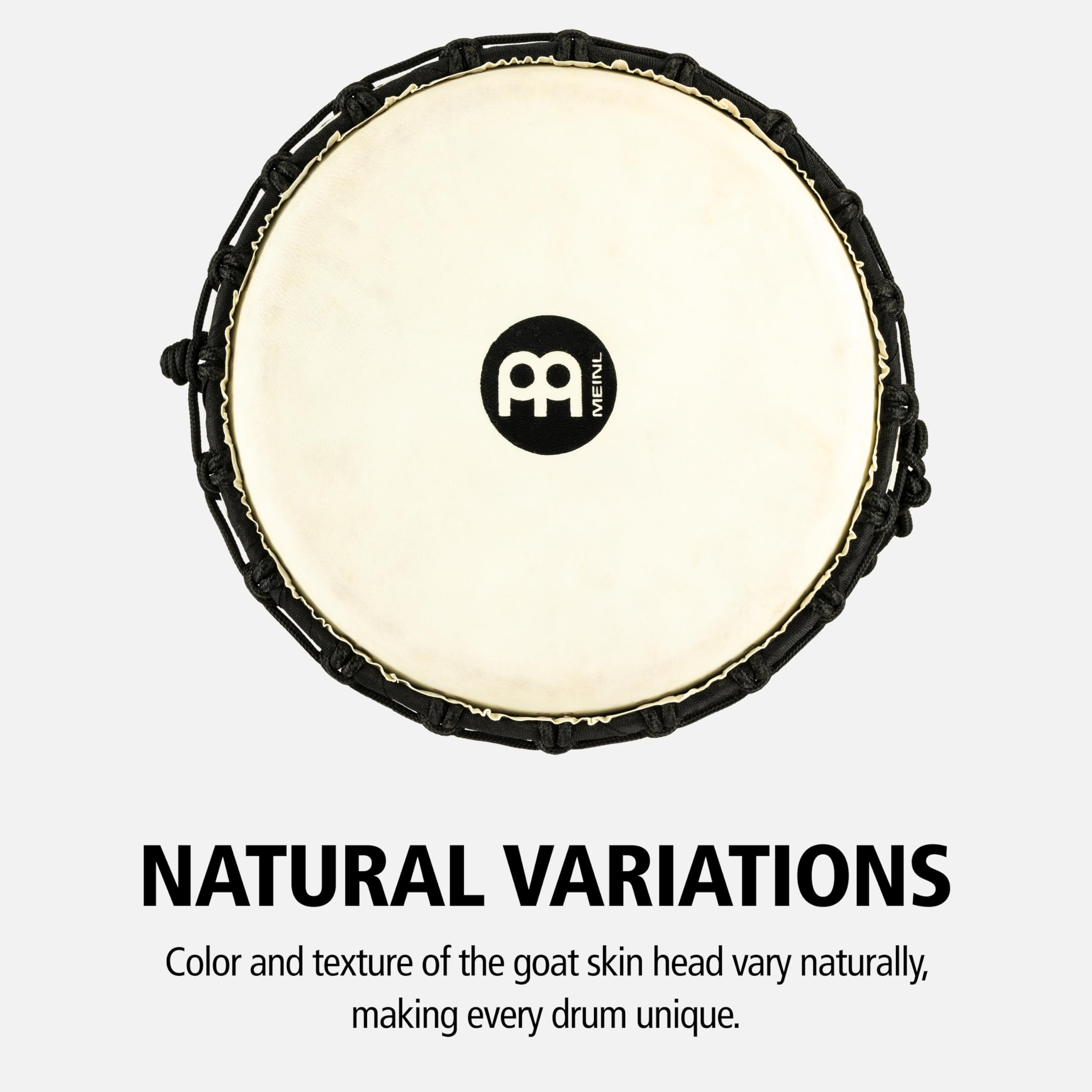 Meinl Percussion Djembe Nile À Cordes – Grande Percussion à Main – Avec Peau de Chèvre – Diamètre 12 pouces – Acajou, Naturel (HDJ4-L)
