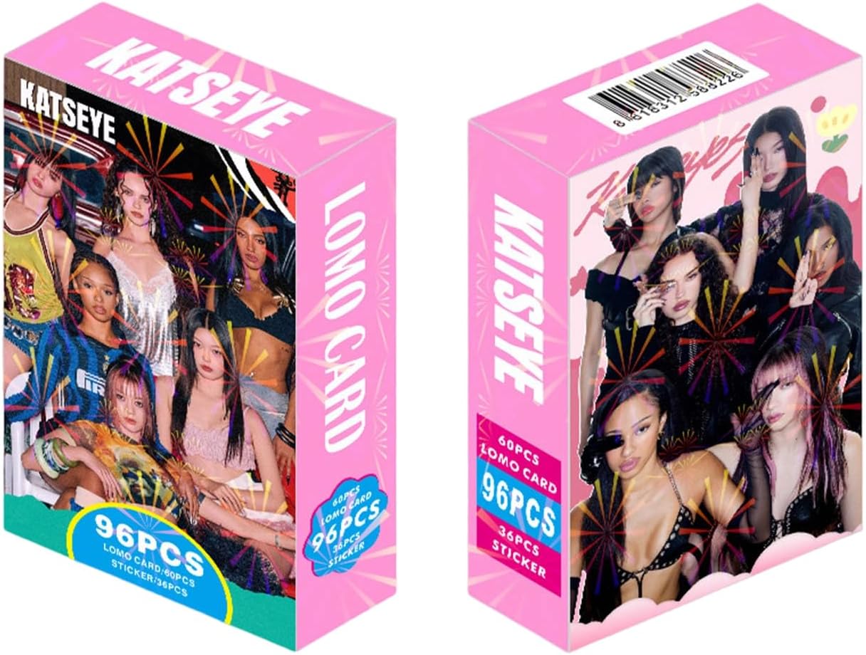 Katseye Photo Cards Novel Idol Album Cards Set Mini Photocards Set Fans Girls Fans Novel Idol Album Cards 04-60 cards 32 stickers