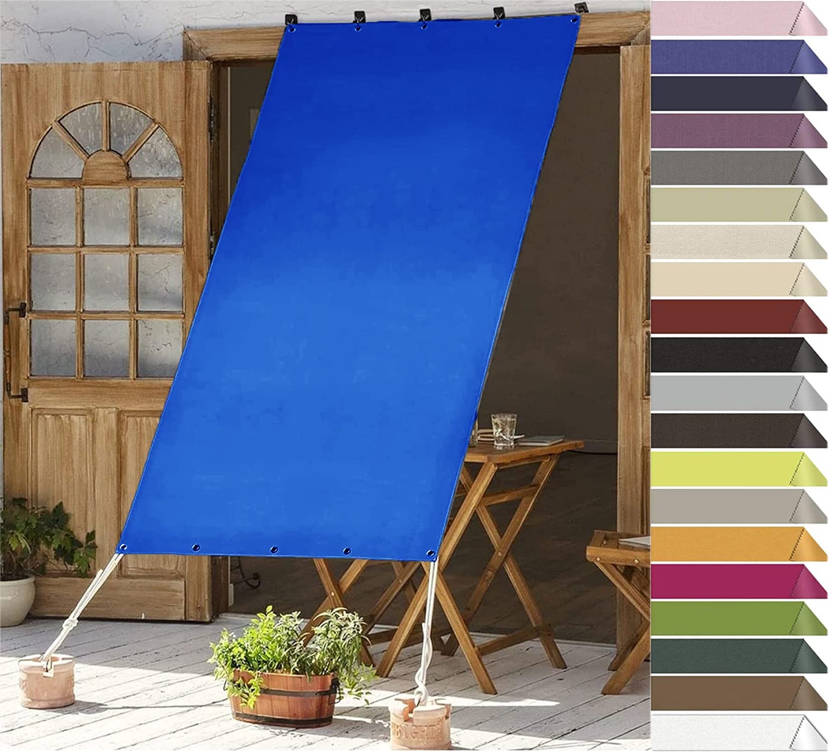 Voile d'ombrage de terrasse bleu foncé pour vos déjeuners d'été au jardin