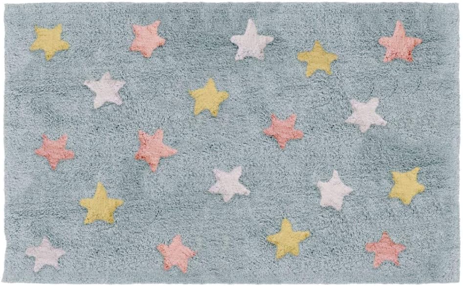 Alfombra para cuarto infantil NAFNAF STARS ROSA/MULTICOLOR