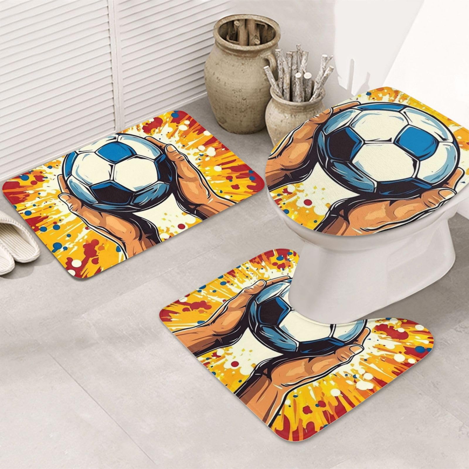 Juego de 3 alfombras de baño antideslizantes para evitar resbalones