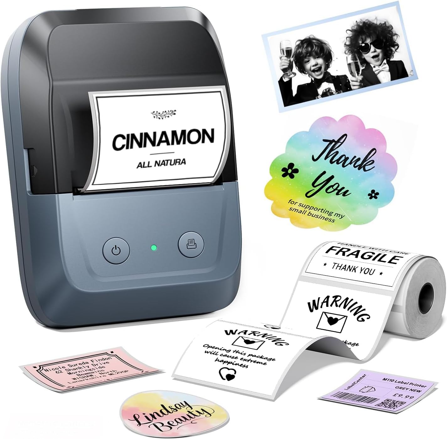 Memoking Label Maker Machine with Tape A42,Address Barcode Label Printer with 2000 Icons & 300 Fonts,Bluetooth Thermal Printer Memory Modules for Small Business,Home,School,Logo,Mailing,Bakery,Retail