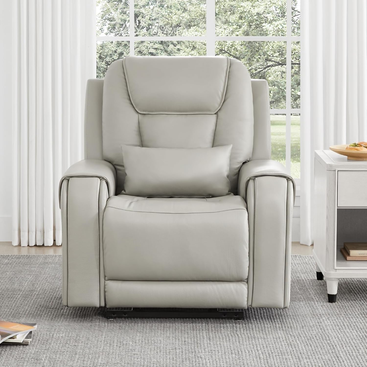 Recliner Sofa Power Lift Electric Recliner Chair PU Leather Adjustable Heat Massage Lay Flat for Elderly Adults Living Room