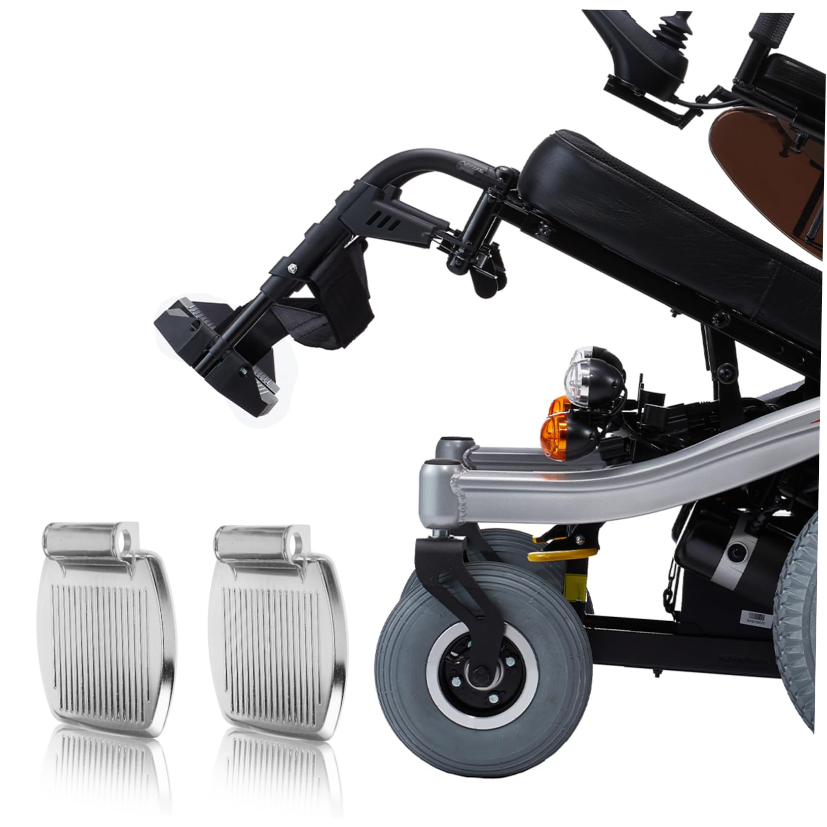 2 Pezzi Poggiapiedi Per in Alluminio 19 Mm Pedana Regolabile Per Scooter Per Anziani Facile Installare e Versatile Per Uso Domestico