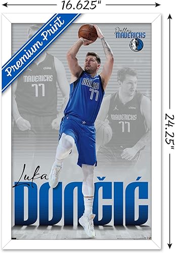 Miniatura 37 de Trends International NBA Dallas Mavericks - Póster de pared de Luka Doncic 22, 22.375 x 34 pulgadas, versión enmarcada en negro Versión enmarcada