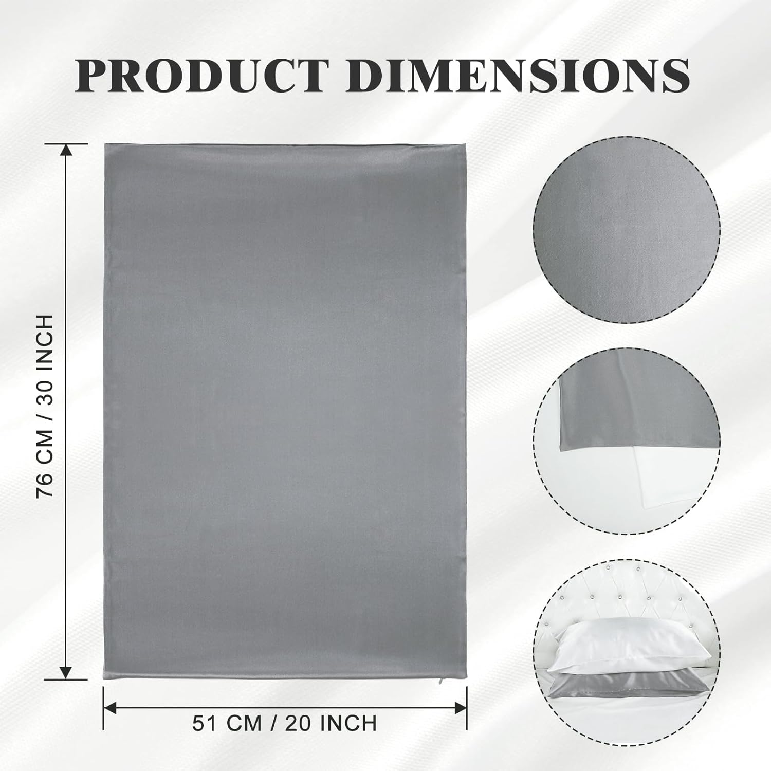 100% Pure Mulberry Silk Pillowcases: 30 Momme Soft White Silk Pillow Cases 6A High-Grade Smooth Cooling Pillow Cover for Sleeping Hair & Skin Health with Hidden Zipper (White, Queen)