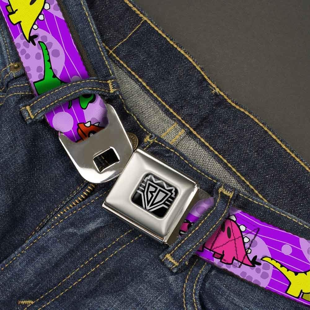 Buckle-Down Seatbelt Belt - Dinosaur Cartoon - 1.0" Wide - 20-36 Inches in Length