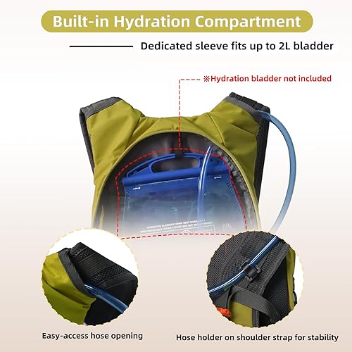 Miniatura 4 de Mochila de senderismo de 20 litros, ligera, para hombres y mujeres, resistente al agua, mochila para campamento, mochila pequeña para exteriores,