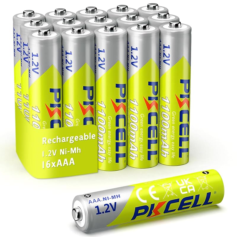 Pilha recarregável AAA NiMH PKCELL 1100 mAh, 16 unidades