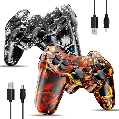 ISHAKO Controller for PS3, Wireless Controller 2 Pack for Sony