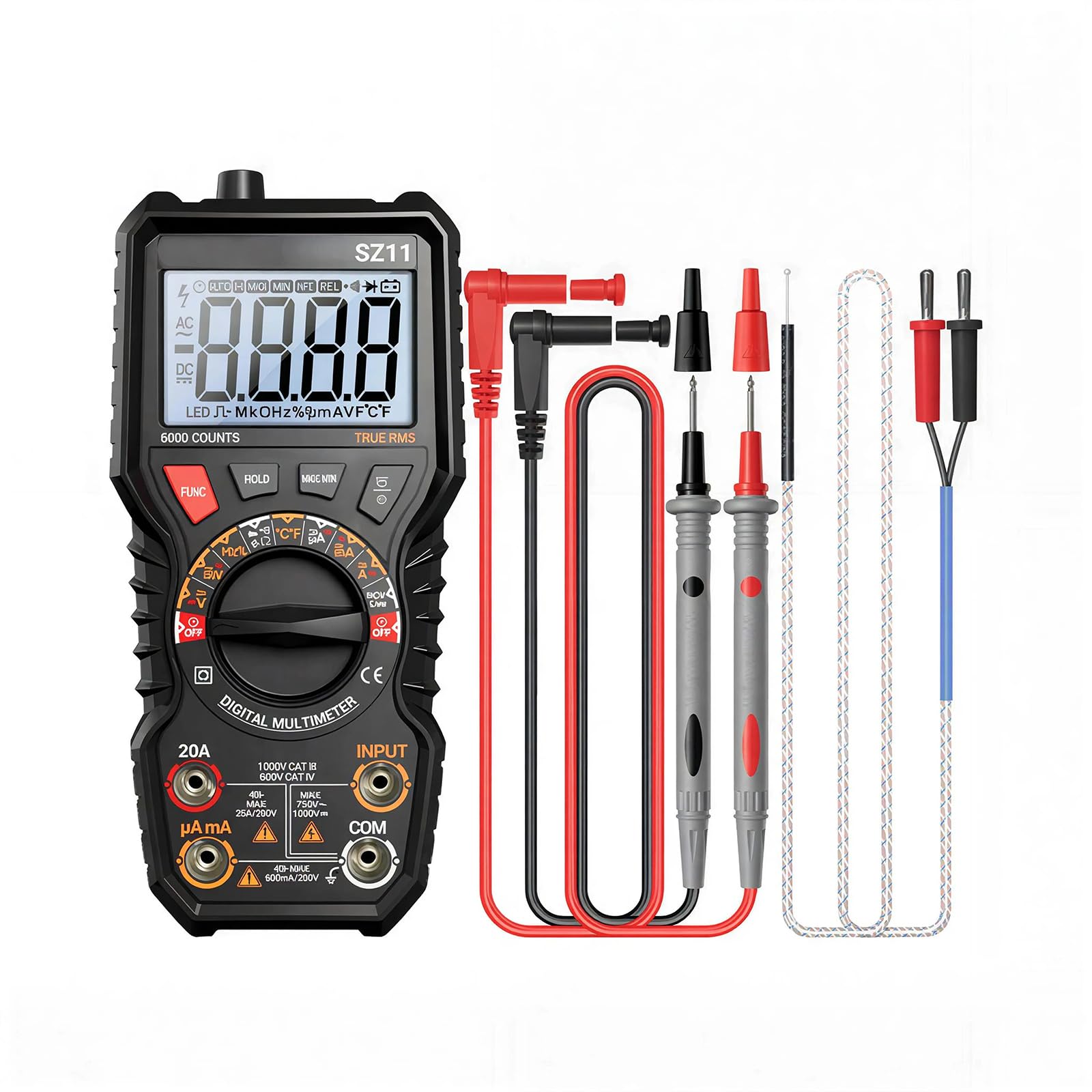 Apglsxy Sz11 Accuracy Multifunctional Meter Measuring Current Resistance Temperature Capacitance Comprehensive Use Six Thousand Multimeter