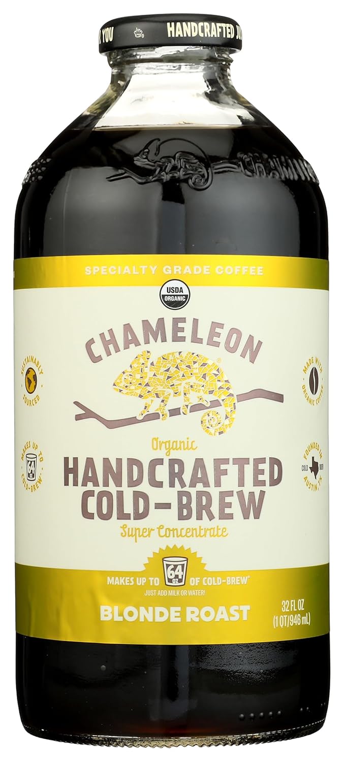 CHAMELEON COLD BREW Organic Blonde Roast Cold Brew Coffee Concentrate, 32 FZ