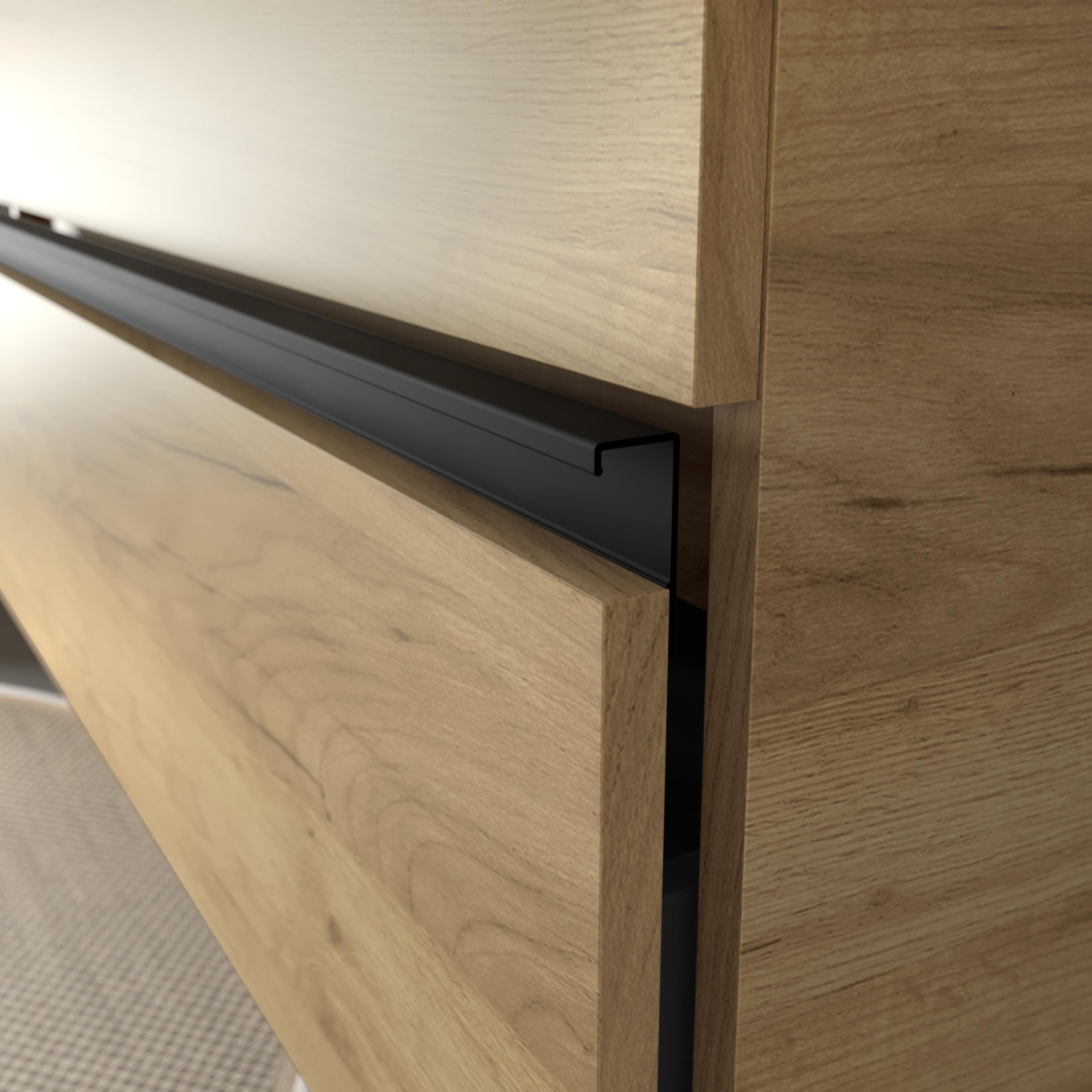 Mueble de Baño BEQUIA Metal 100cm Roble | Lavabo Veneto Porcelana Centrado