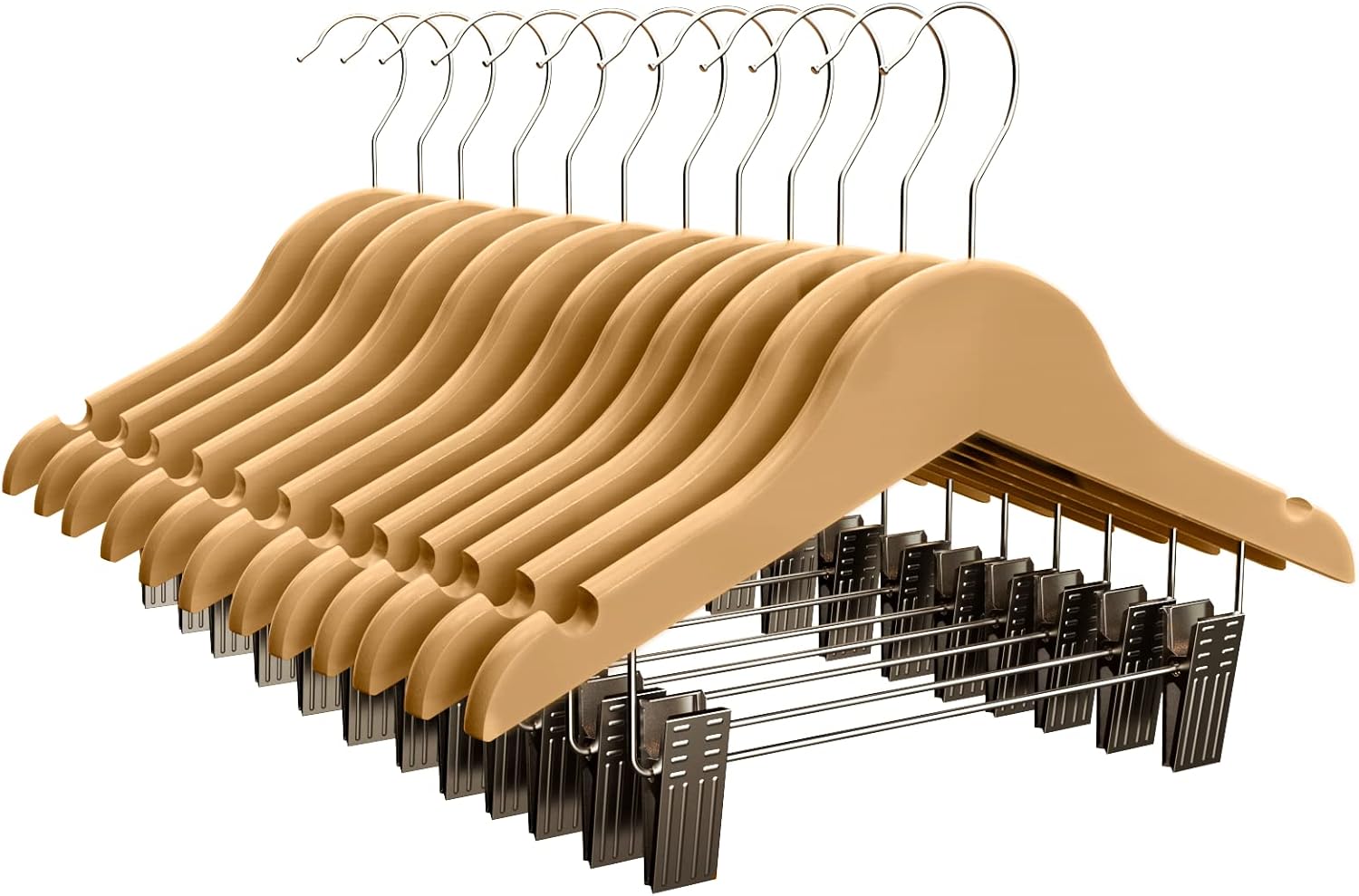 Perchas con Pinzas Antideslizantes – Pack 10 unidades