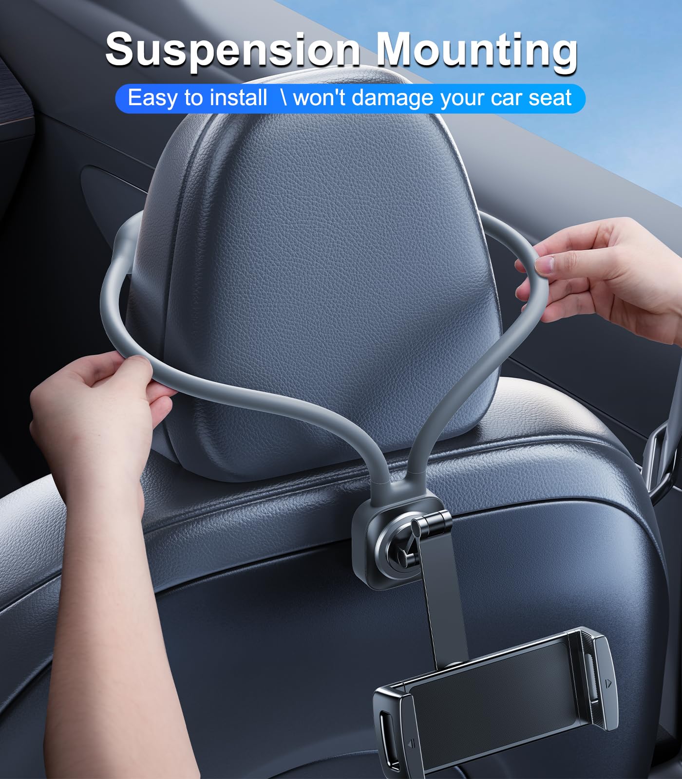 Supporto Auto per iPad/Tablet, Accessorio per Sedile Posteriore per Tesla/Sport/Bucket/Sedili Performance, Supporto per Tablet da Montare sul Poggiatesta Posteriore per Bambini/Adulti
