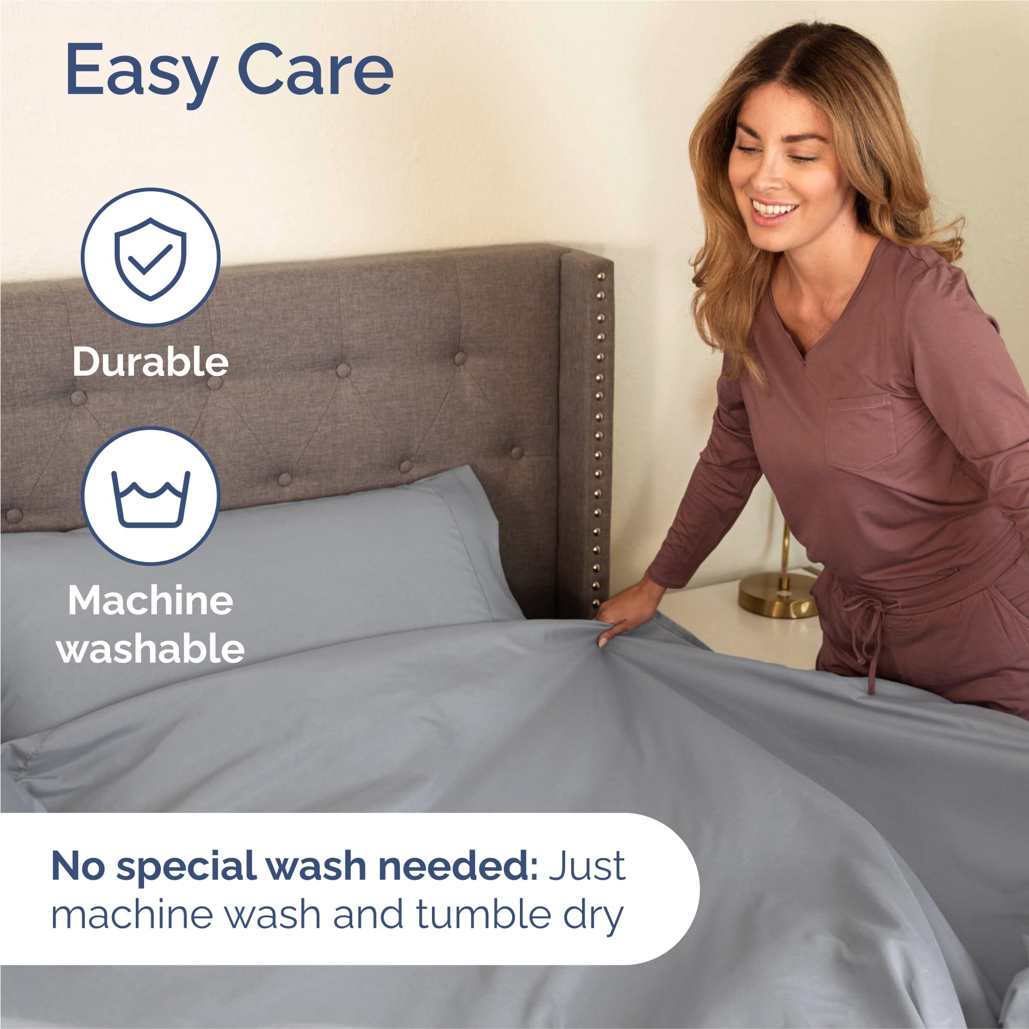Wega Linen Juego De Sábanas King (39 Pulgadas Con División Superior) De Cabeza Dividida, Juego De Sábanas De 4 Piezas Para Cama Ajustable Con Bolsillo Profundo De Hasta 18 Pulgadas, 100