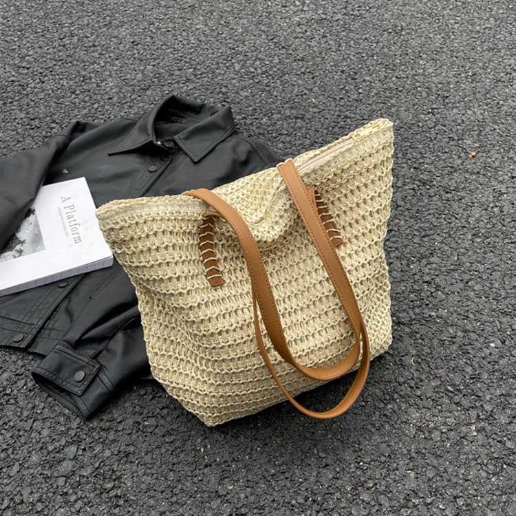 Bolso de playa tejido para mujer miniatura 3