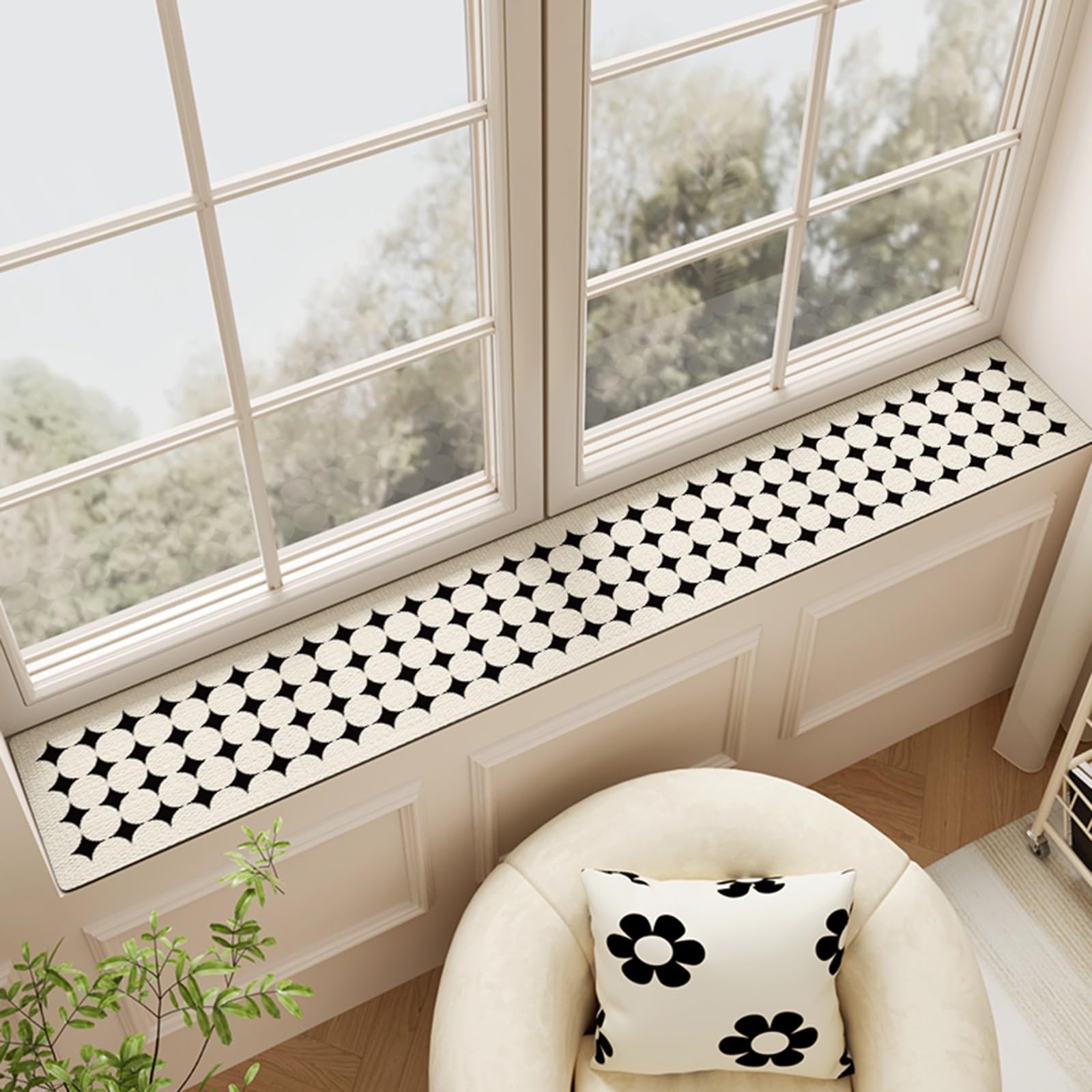 Regulowana wodoodporna ziemia okrzemkowa na balkon, parapet okienny, zmywalny pokrowiec na ławki i stoły do okien wykuszowych (B 100 x 30 cm)