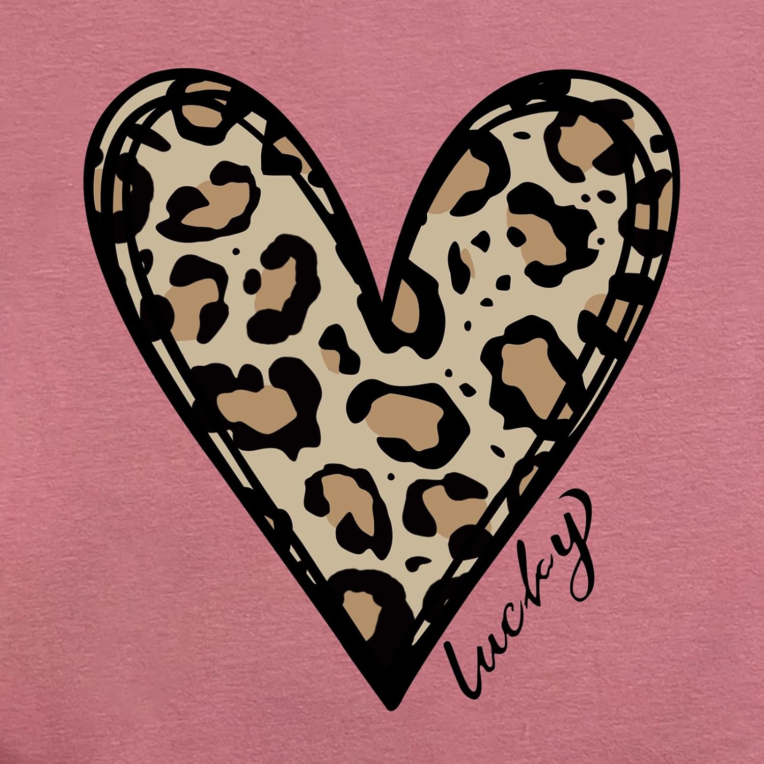 YITAN Women Graphic Tshirts Cute Leopard Heart Tops - Image 3
