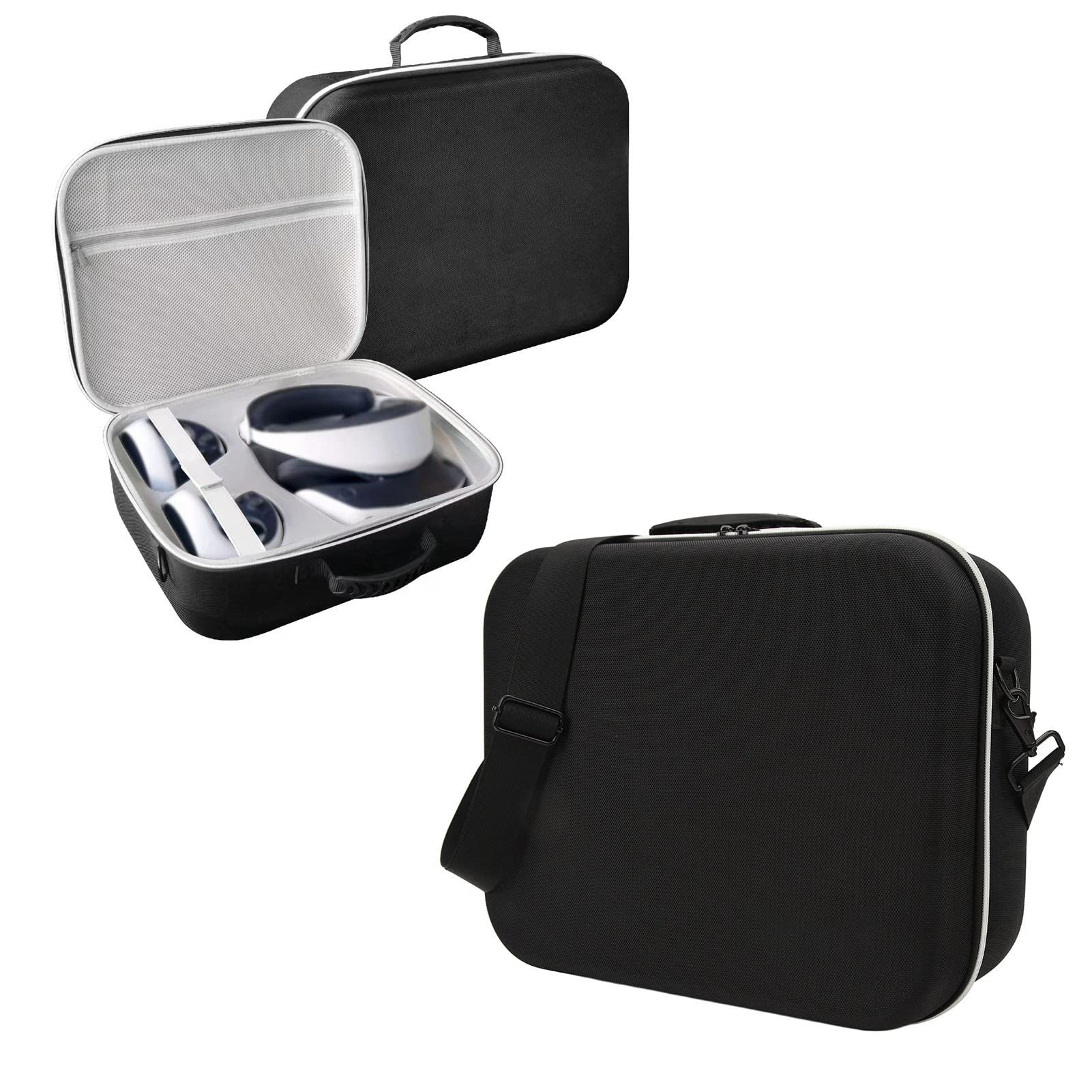RIZGHWOY Estuche de Transporte Duro Portátil, Bolsa Impermeable con Cremallera EVA para PS VR2 con Correa para el Hombro, Bolsa de Transporte Multifunción para Viajar