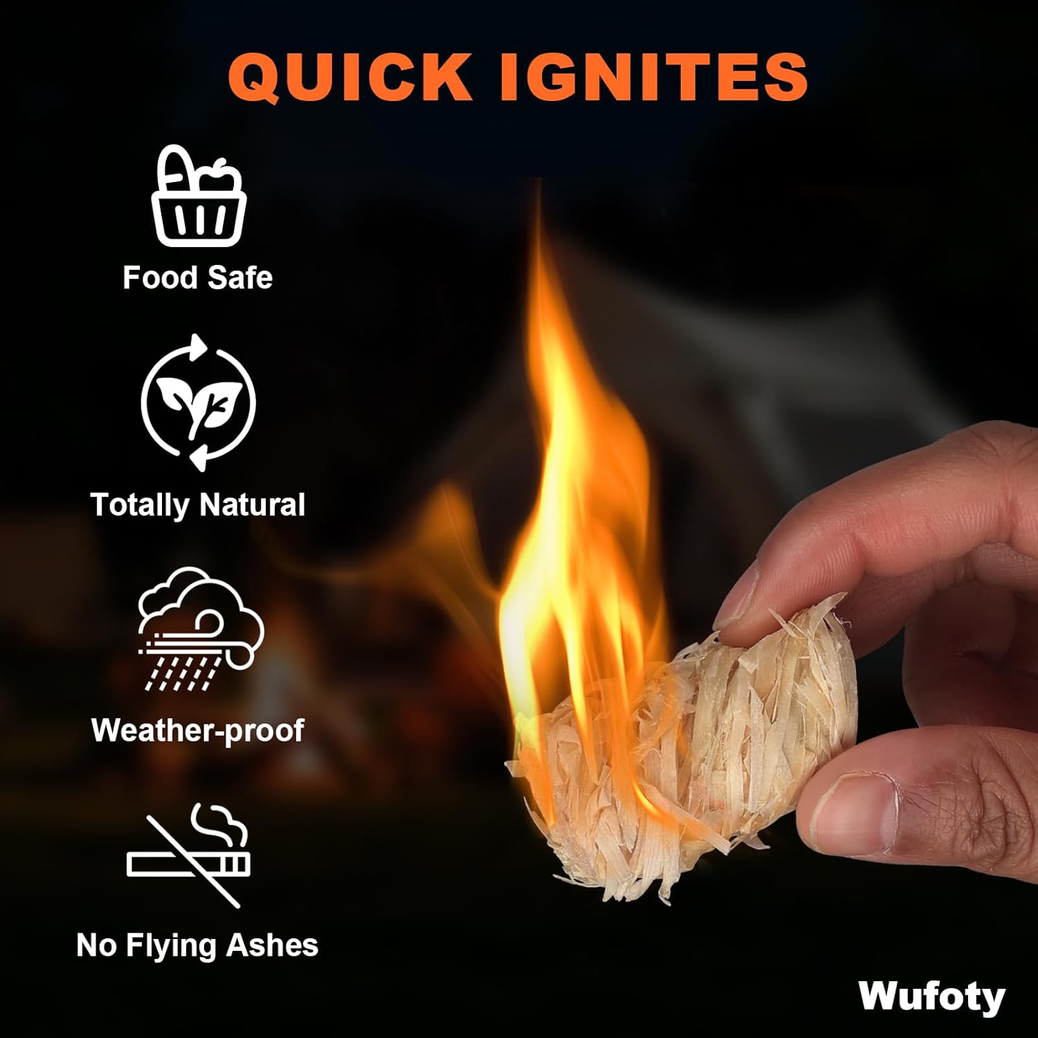 3 Lbs Fire Starter - Fire Starters for Campfires, BBQ, Fire Pit, Chimney, Smoker, Pizza Oven, Wood Stove, Charcoal Starter, Fire Starters for Grill, Firestarter