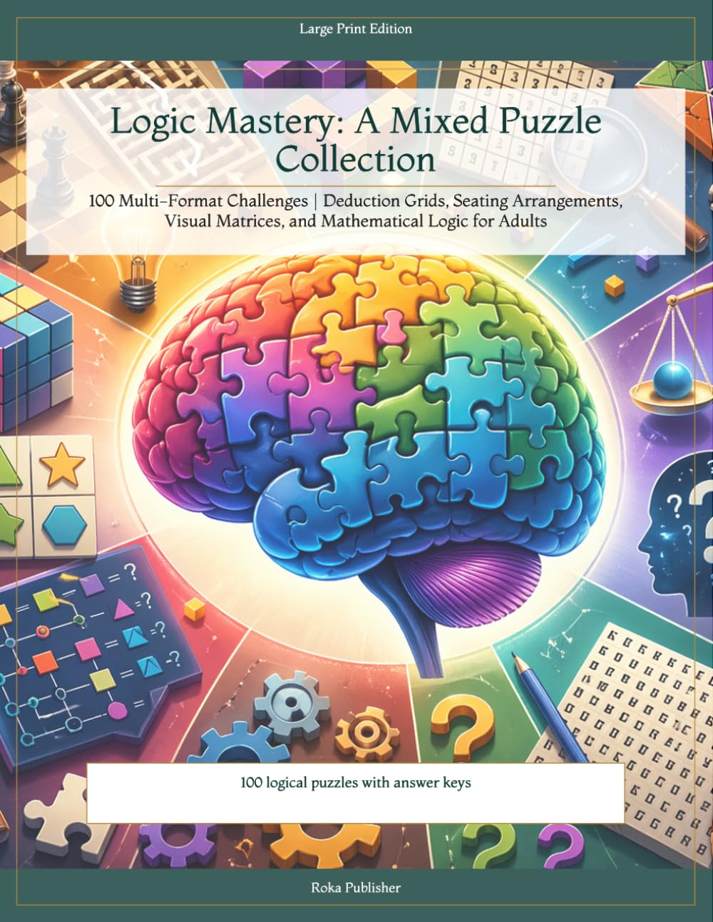 Logic Mastery: A Mixed Puzzle Collection: 100 Multi-Format Challenges | Deduction Grids, Seating Arrangements, Visual Matrices, and Mathematical Logic for Adults