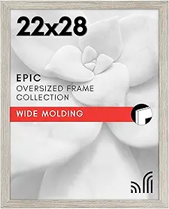 Americanflat 22x28 Poster Frame with Polished Plexiglass - Wide Picture Frames Made of Engineered Wood for Vertical or Horizontal Wall Display - Epic Collection - Driftwood