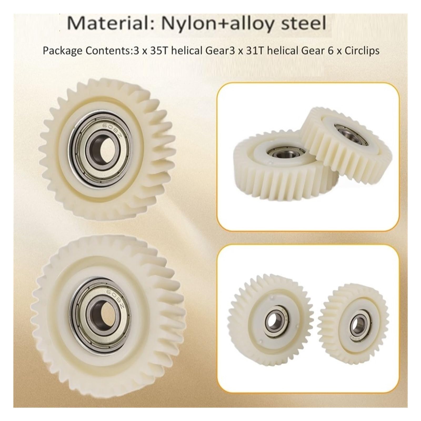 E Bike Motor Gears - 35T Helical Nylon Gears -6 E Bike Motor Gears - 35T Helical Nylon Gears -6