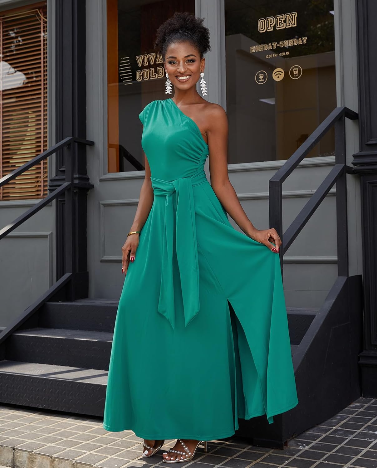 Voghtic Elegant Dresses for Women Formal One Shoulder A-Line Evening Gowns Party Cocktail Dress - Image 7