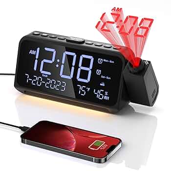 置時計 ANALOG PROJECTION CLOCK Amazon.com: PolyGens Unique LED Analog Projection Clock with
