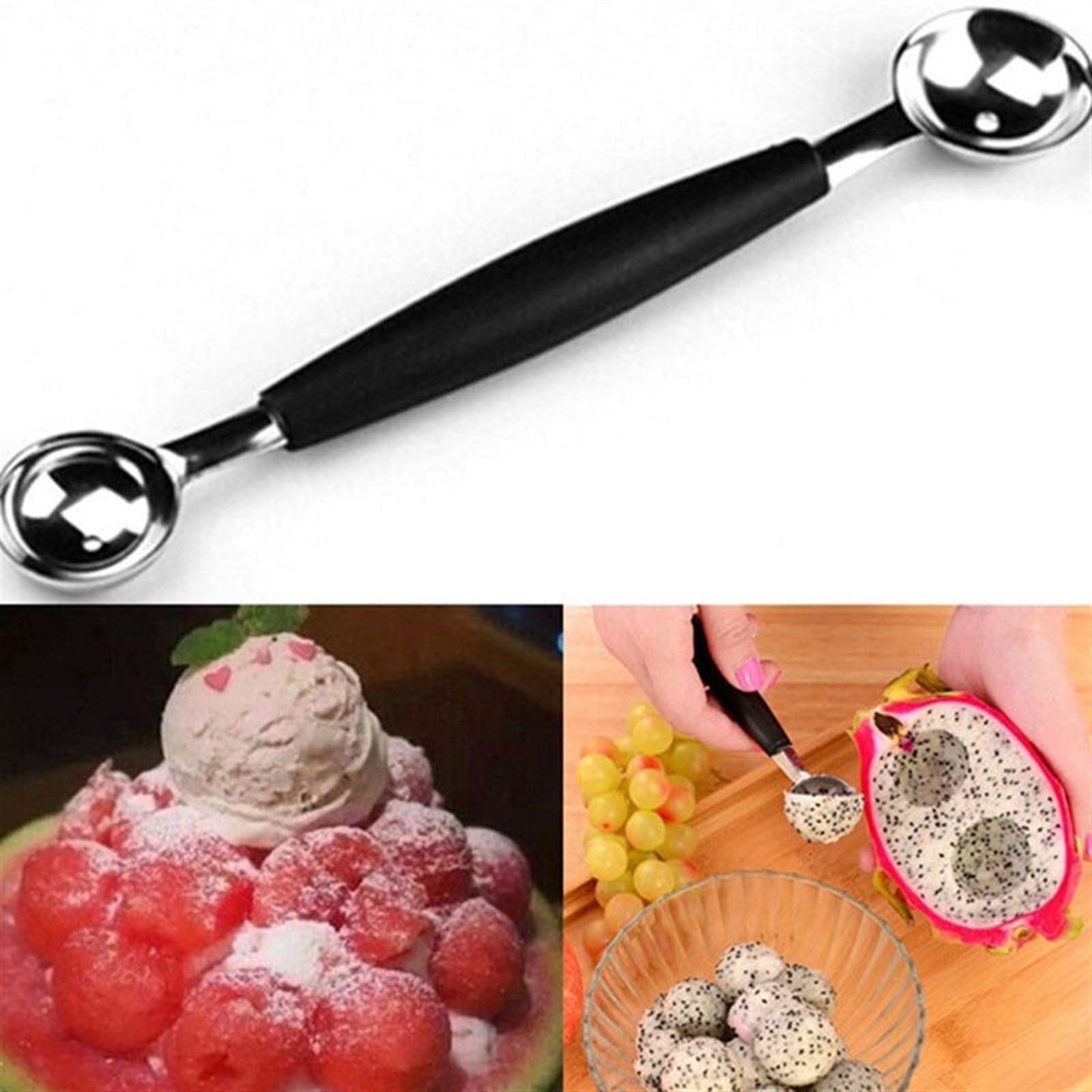 JINGYAN Cuillères à glace Stainless Steel Kitchen Ice Cream Spoon