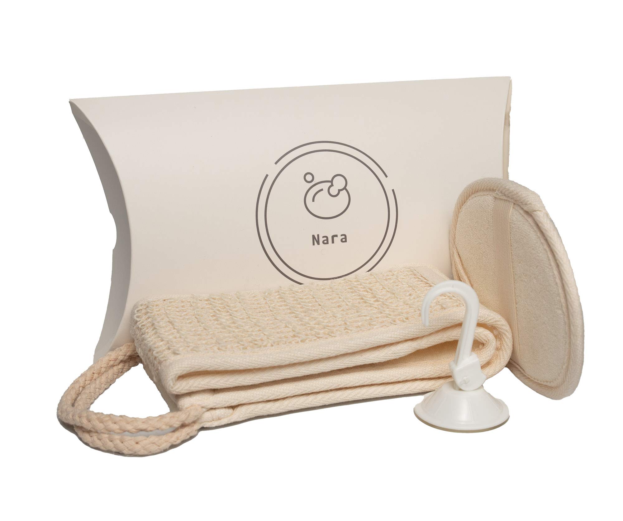 Buy Nara Loofah (lufa) Sponge Set one face Sponge, one Back and Body