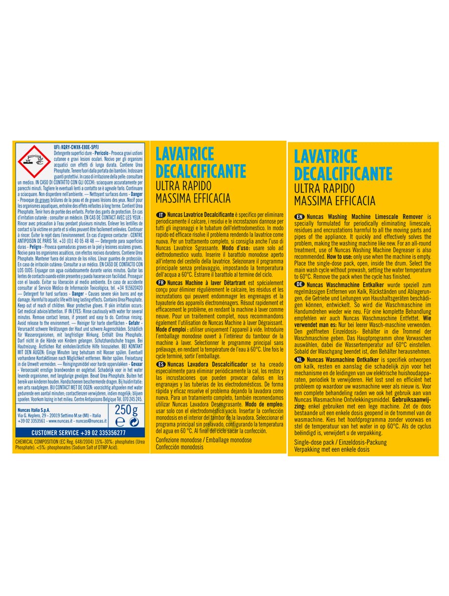 Nuncas Lavatrice - Decalcificante Ultrarapido - 250g