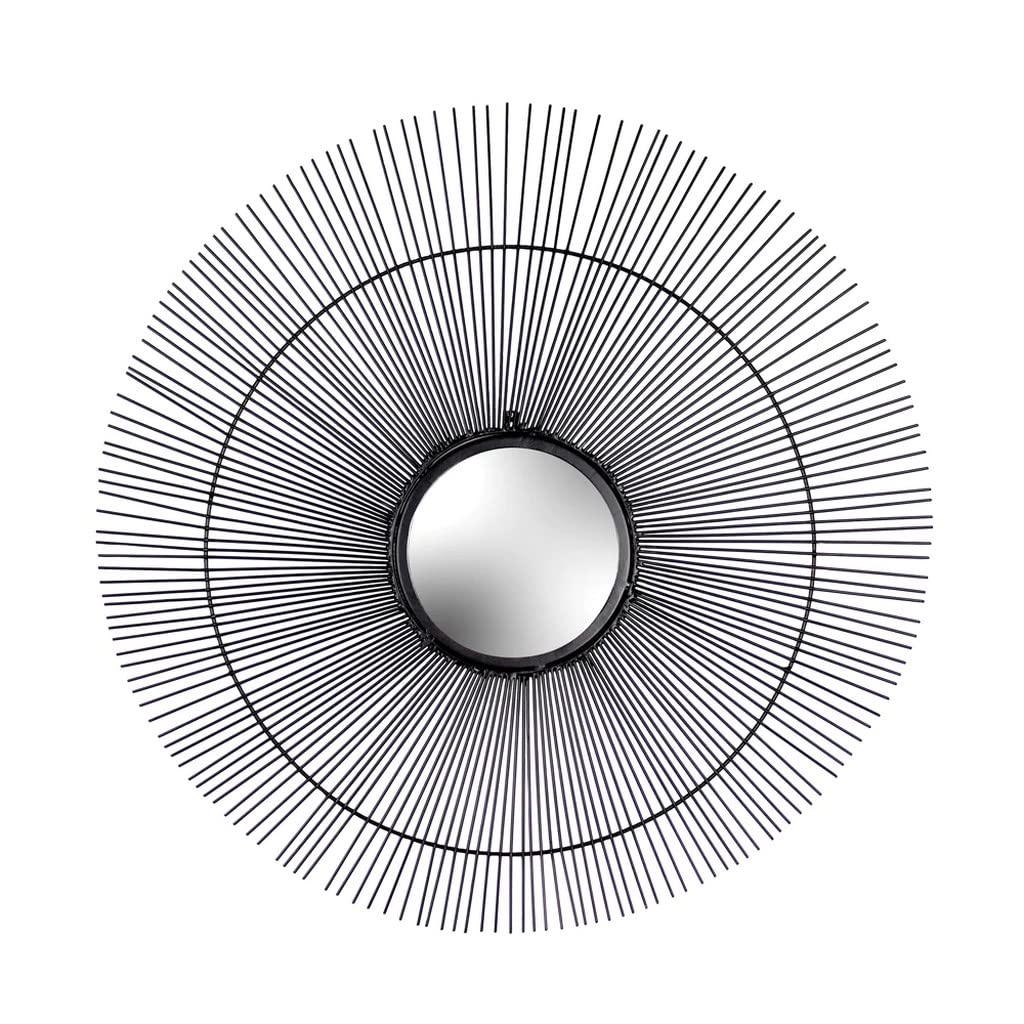 Paoletti Schwarz Wire Round Wall Mirror