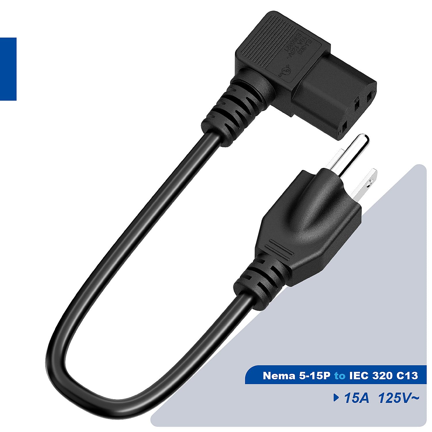 Amazon.co.jp: 1フィート NEMA 5-15P - ライトアングル IEC C13 SJT