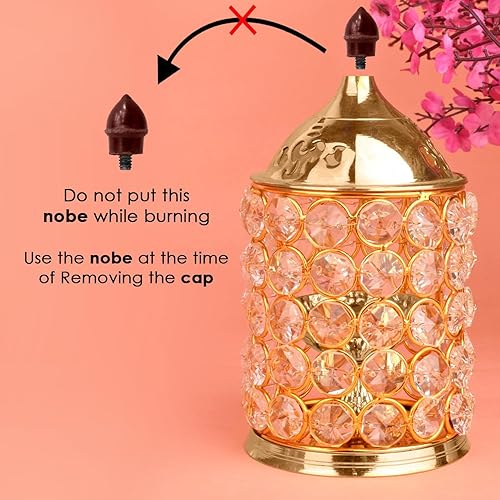 Miniatura 2 de Satvik Kanchdeep Akhand Diya Chimney Diya Diya Diwali Regalo/Diwali Deepawali Decoración de latón Lámpara de aceite de cristal decorativo Lámpara de