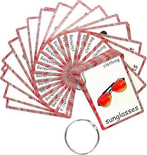 SANTSUN Juego de tarjetas didácticas de ropa para niños pequeños (36 piezas) Tarjeta de aprendizaje para niños y tarjetas de bolsillo Montessori