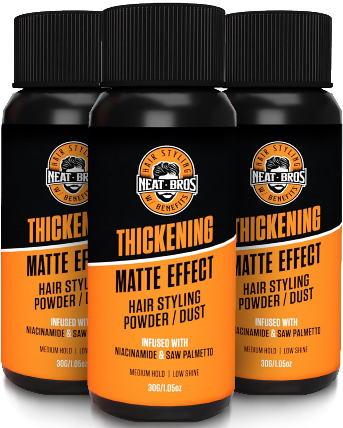 Neat Bros Hair Styling Texture Powder - Medium Hold & Matte Finish - Volumizer with Niacinamide and Saw Palmetto - Styling Powder for All Hair Types -